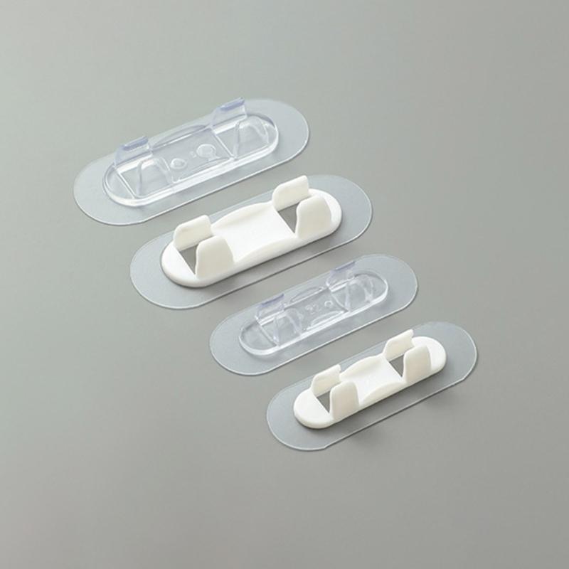 10pcs Cord Wire Organizer Cable Finishing Desktop Cable Holder Device Clipper for Bathroom Wall Door Tile Glass Fixing