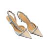 Temperament French small heels socialite pointed single shoes fairy white high heels thin heel rhinestone bag head sandals female summer