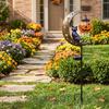 Luce a paletto da giardino per Halloween con design a zucca e luna per decorazione esterna