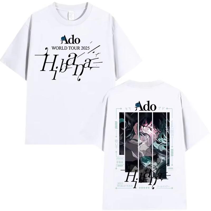 Japanese Ado Hibana WORLD TOUR 2025 New TShirts Unisex Women Clothing Gothic Short Sleeve T Shirt Hip Hop Oversized Cotton Tshirt