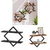 Modern Geometric Iron Art Wall Shelf With Multilayer Storage For Office And Bathroom