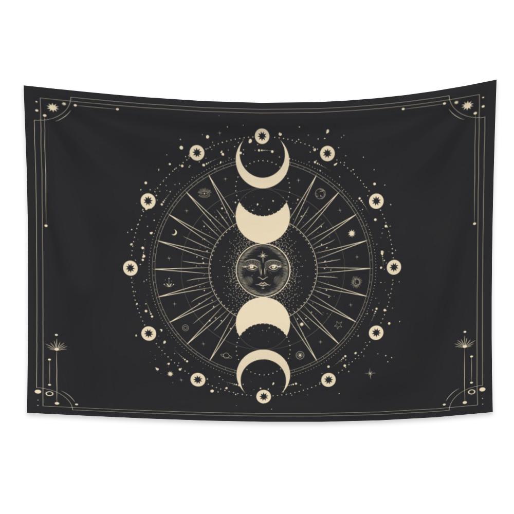 Tarot Faza Lunii Tapiserie cu flori Fluture Craniu Agățat pe perete Decor scenă psihedelică Decorare vrăjitorie Decorare cameră