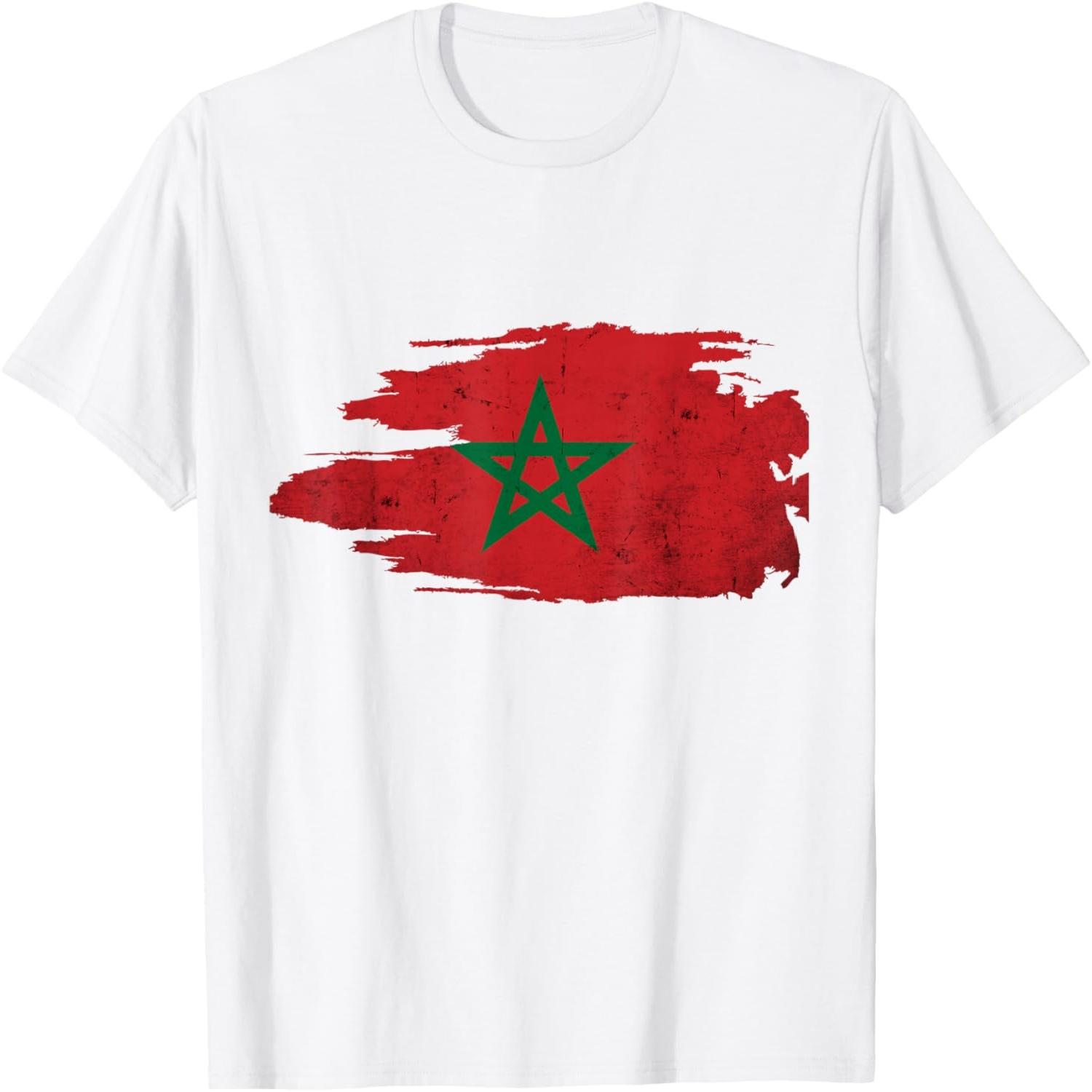 Morocco Moroccan Flag Soccer Football Lover T-Shirt(1) S