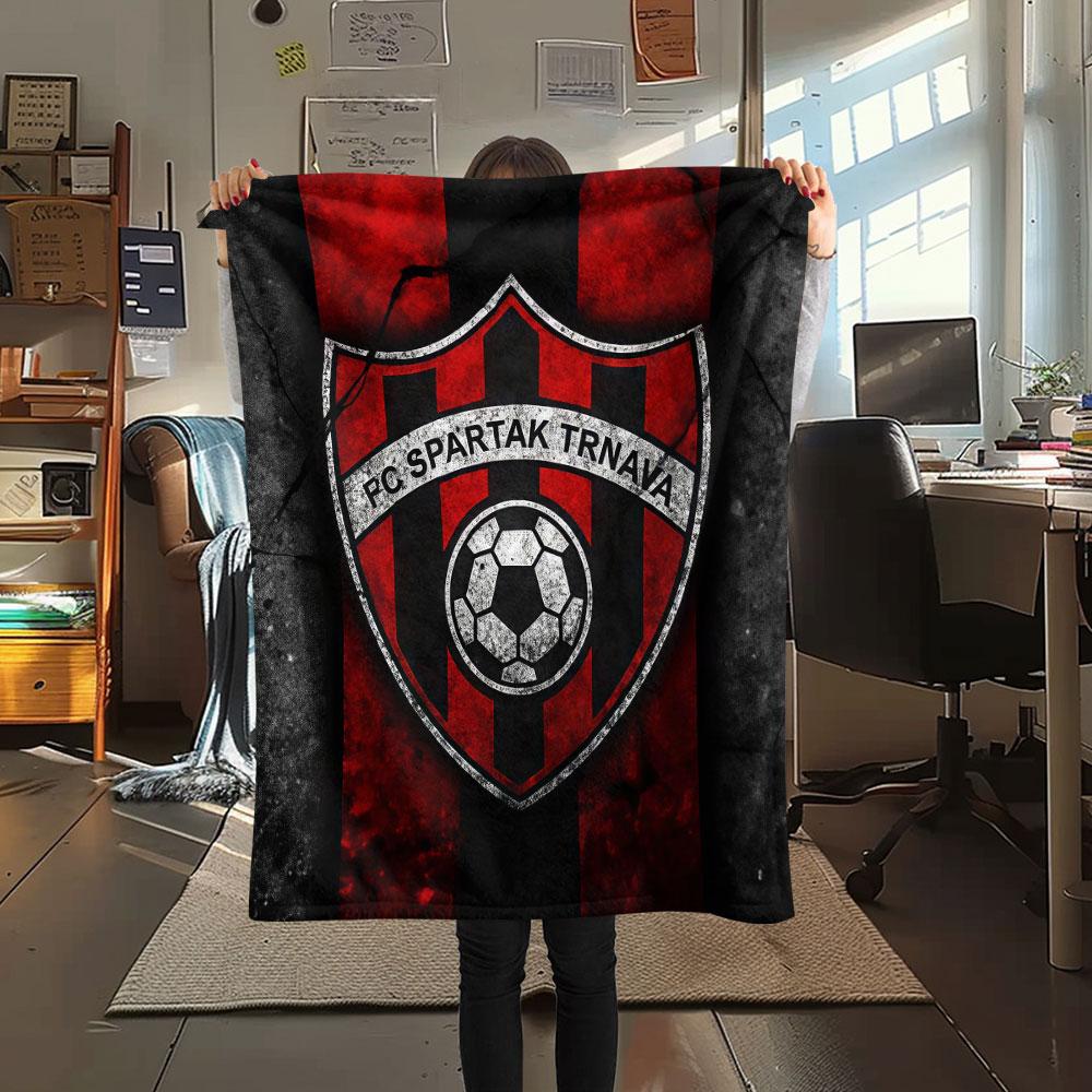 1PC FC Spartak Trnava Patterned Flannel Blanket Suitable For All Seasons for Home Decor Warmth and Comfort Gifts Holiday Present