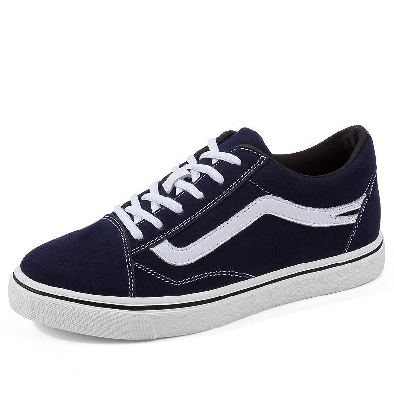 

9011 Men S Shoes Inner Height Increase Skateboard Shoes Platform Sports Casual Shoes Spring Low-Top Leather Lace-Up Classic Sports Shoes 38 синий
