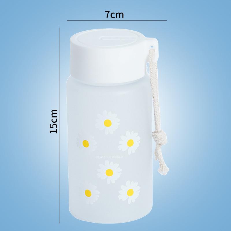 500 ml malý sedmikráskový matný plastový kelímek Creative venkovní hrnek na vodu přenosný průhledný cestovní hrnek na čaj Roztomilá láhev na vodu bez BPA
