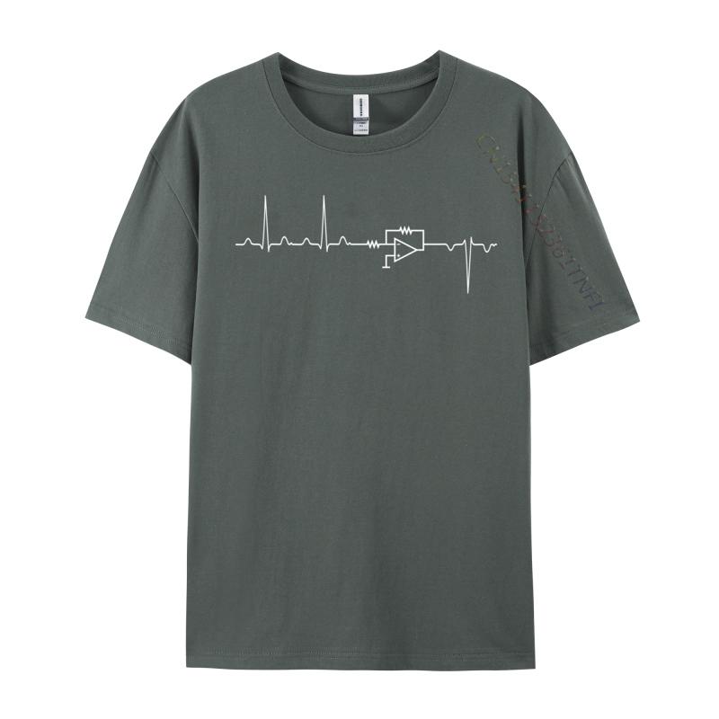 Electrical Engineering Heartbeat Inverter Custom Tshirts Discount Printing Cotton Men's Tops Tees Normal Top T-Shirts Wholesale
