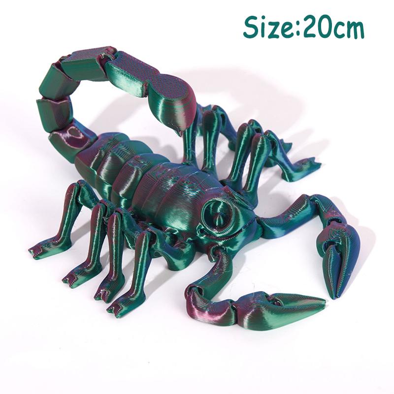 3D-printede Dyr Leketøy Flerleddet Bevegelig Dinosaur Slange Fidget Leketøy Voksne Autisme Stresslindrende Leker Skrivebordsdekor Barn Gave