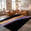 Abstract Black Purple Gold Splash Area Rug Modern Watercolor Fluid Art Living Room Bedroom Floor Mat