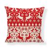 Red Series Santa Claus Pattern Throw Pillow Cover with Short Plush Print for Living Room Sofa Decoration Cushion Cover