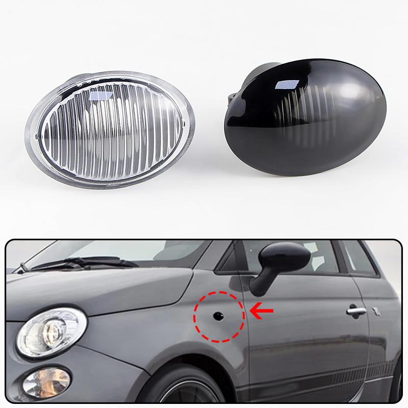 2PCS No Bulbs Car Fender Side Marker Light Housing Shells For FIAT 500 500C 500L ABARTH 500 595 695 Ford KA Lancia Lybra Ypsilon