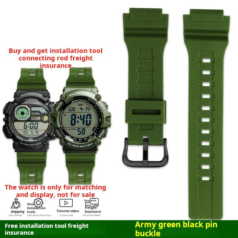 For Casio digital Watch ws-1400h/1300/1500 W-737h Ae1500 Sport waterproof resin silicone watch with male and female accessories 18mm width