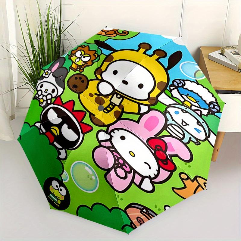 

Sanrio characters,Kawaii Automatic opening and closing folding umbrella with 8 rib frame and compact travel design,perfect for all occasio