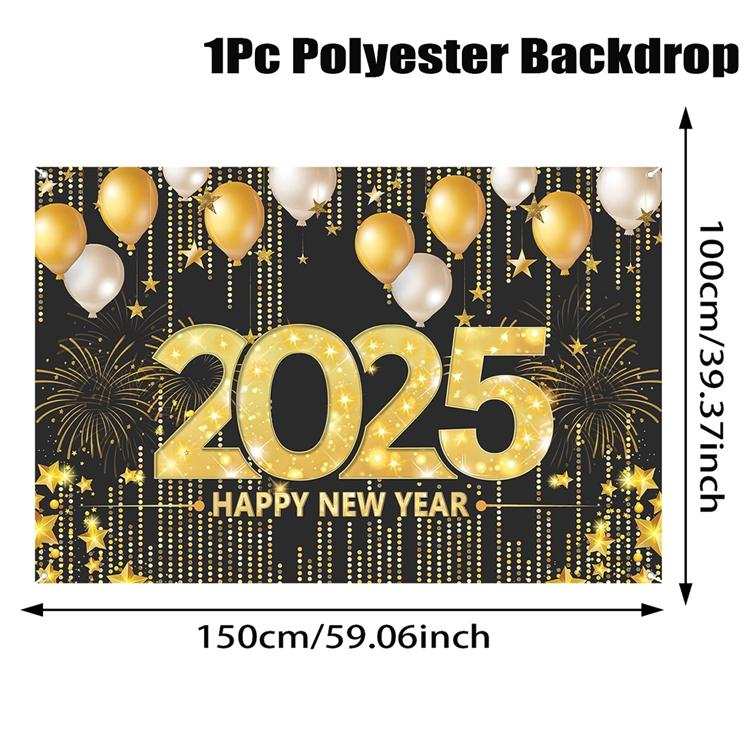 2025 Frohes Neues Jahr Hintergründe für Weihnachts-Fotografie Deko Hintergrund Feuerwerk Feiern Party Familie Poster Fotostudio