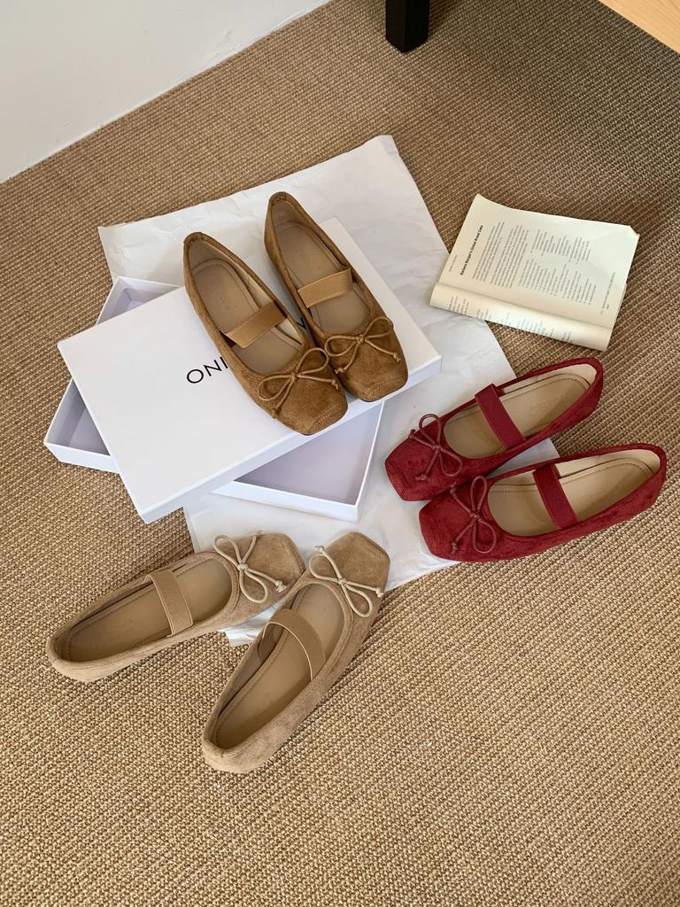 Flat-heeled Mary Jane shoes women's 2025 autumn and summer new bow ballet shoes flat-soled shallow mouth single shoes