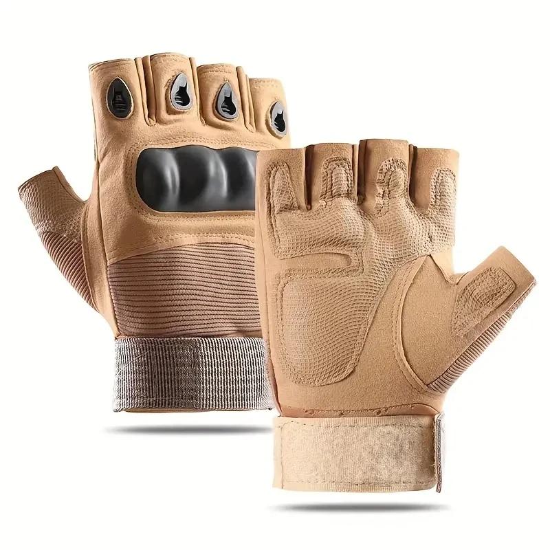 1Pair Summer Fingerless Tactical Gloves Men Women Knuckles Protective Gear Hand Driving Climbing Cycling Bicycle Riding Professional Grade