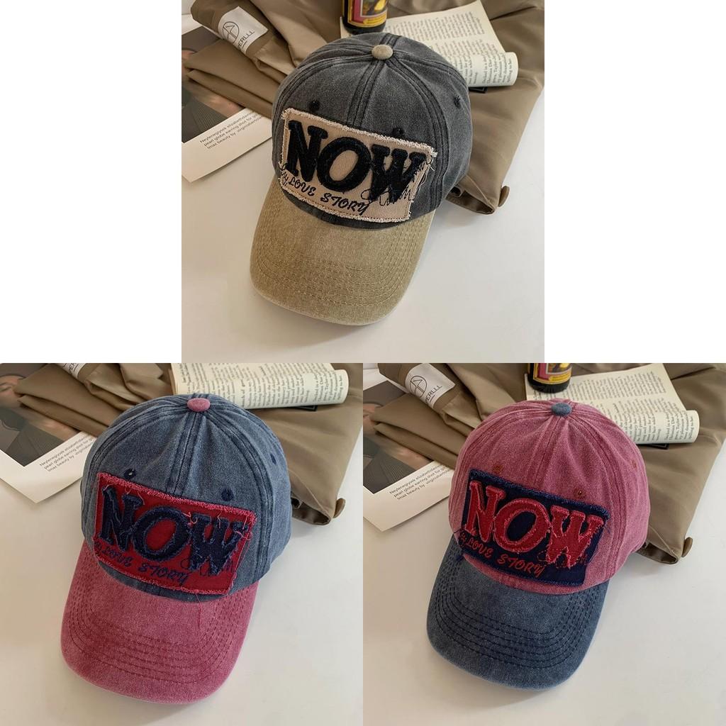 Pattern Now Letter Cowboy Baseball Retro Brimmed Duckbill Cap Outdoor Leisure Hat