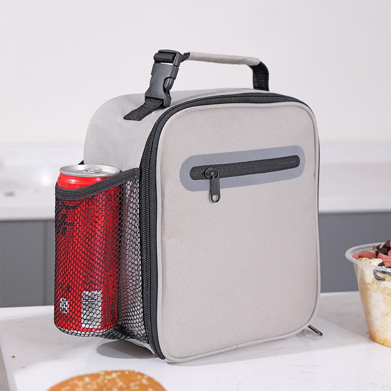 

-Border New Ice Pack Aluminum Film Thickened Insulation Bag Large Capacity Waterproof Lunch Bag With Rice Handheld Insulation Lunch Bag серый