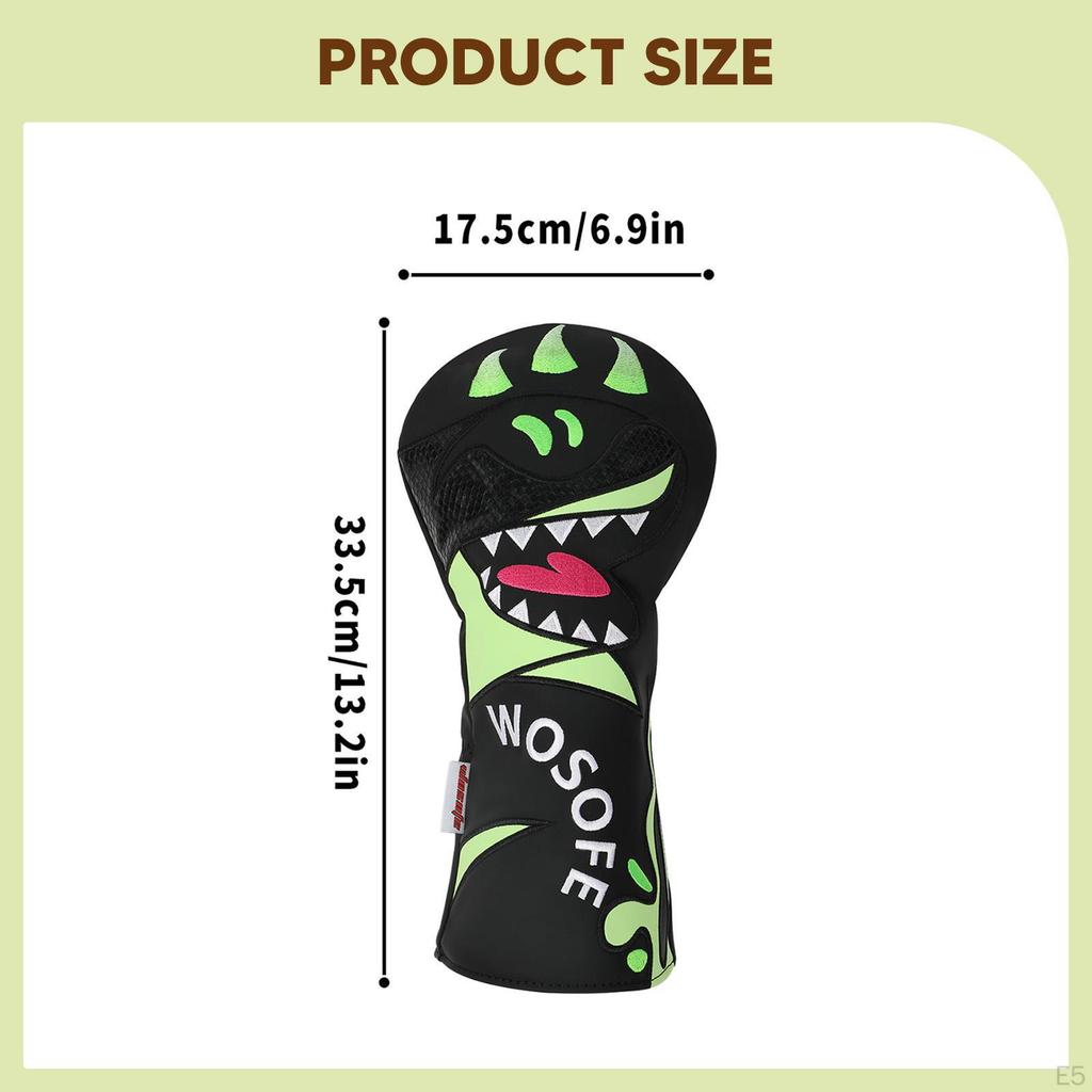 Golf Club Head Cover for Driver Headcover Embroidered Golfer Gift Wood