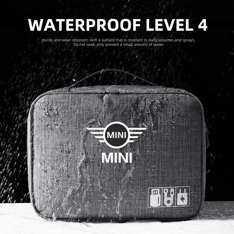 Car Digital Storage Bag USB Data Cable Organizer Accessories For MINI One Cooper JCW Countryman Clubman Cabrio Paceman Coupe Gqtsu22
