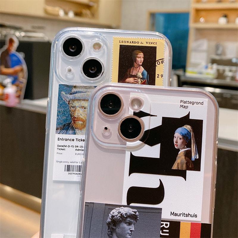 Fashion Artists Minimalist Label Phone Case for IPhone 16 15 14 13 12 11 Pro Max Xs Max 12 13 Mini 7 8 Plus Clear TPU Soft Cover