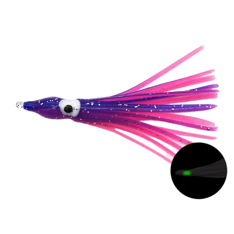 50Pcs Baits Soft Fishing Lures Squid Skirts 5-12cm Artificial Baits Glow Trolling Skirt Lures Saltwater Fishing Baits