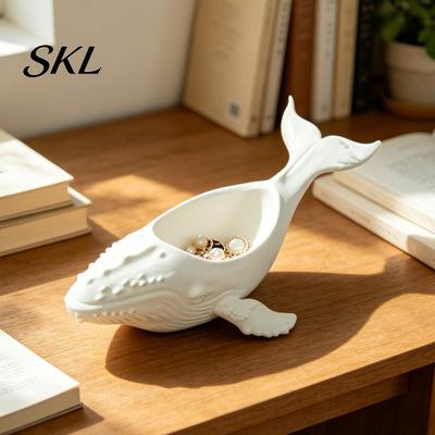 Whale Desk Organizer Humpback Storage Bowl, with Hollow Groove, 3D Printed Small Sundries Ocean Style Desktop Decoration, for Jewelry And Items Holder