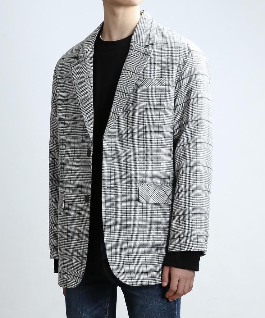 Jhonny West H.Tooth Check Blazer (B.Gray)