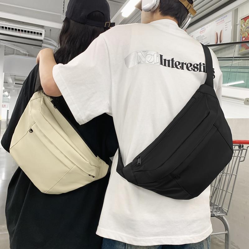 Jednobarevná náprsní taška pro muže a ženy, crossbody taška, taška přes rameno, taška na mobilní telefon