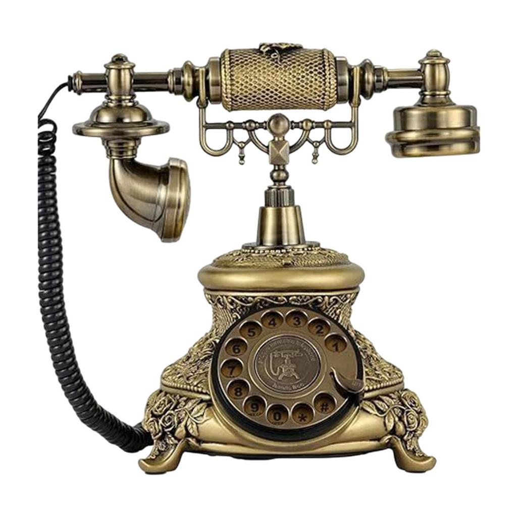 Vintage Telephone Classic Corded Bronze Old School for Bar Decor