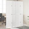 Vidaxl Room Divider, 4-Panel, White, Solid Paulownia Wood