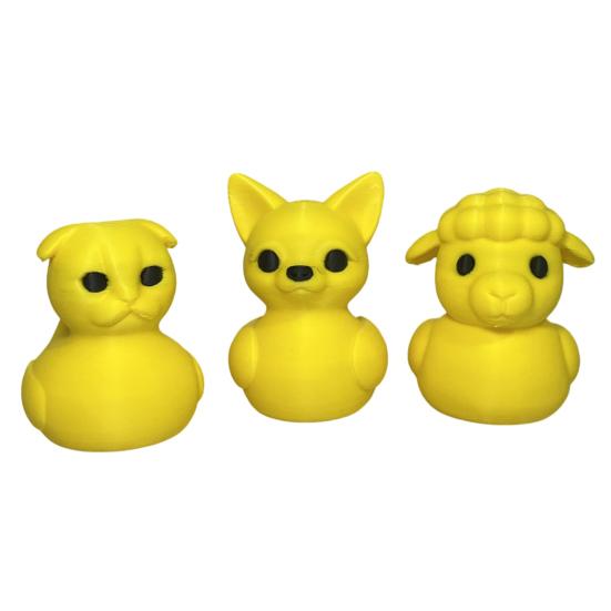 3D Printed Duck Figurine, Funny Cat/Dog/Lamb Duck Statue, Cute Animal Desktop Ornament for Office, Home Decor, Car Dashboard Accessory
