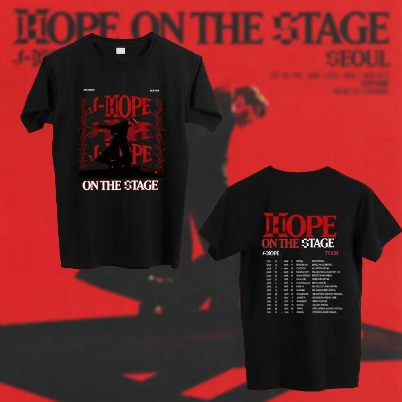 J-Hope Hope on The Stage Tour Tshirts Graphic Print T-shirts Men Women Fashion Hip Hop Cotton Tshirt Casual Short Sleeve T Shirt