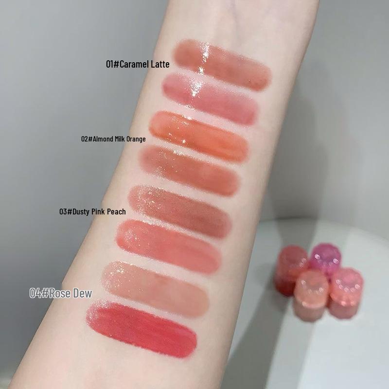 Gege Bear Dual-Tone Lip Gloss: Pure Desire, Glass-Finish, Long-Lasting, Student-Friendly