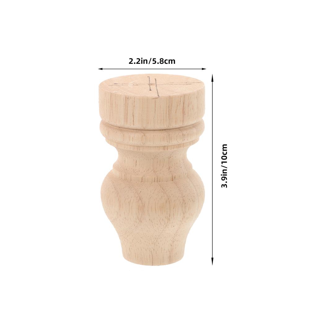 Wooden Carved Table Legs Accessories Solid Wood Cabinet Legs Round Furniture Legs Replacement For Dresser Cabinet Table Sofa