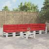 7 Piece Pallet Cushions Red Fabric