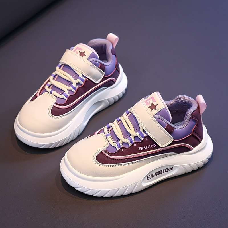 Girls Shoes 2025 Spring New Children's Soft-soled Sports Shoes Medium and Large Children and Girls Non-slip Lightweight Casual Board Shoes