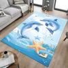 1PC Dolphins Starfishes Non-Slip Floor Carpet, Office, Family, Bedroom, Studio - Large Area Rug, Vibrant Colors, Longlasting Material-X418
