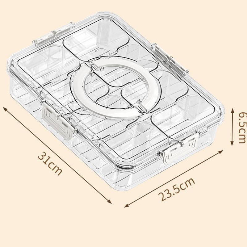 Transparent Octagonal Fruit Tray Storage Box Camping Portable Kitchen Refrigerator Fresh-keeping Compact Box Salad Spice Box