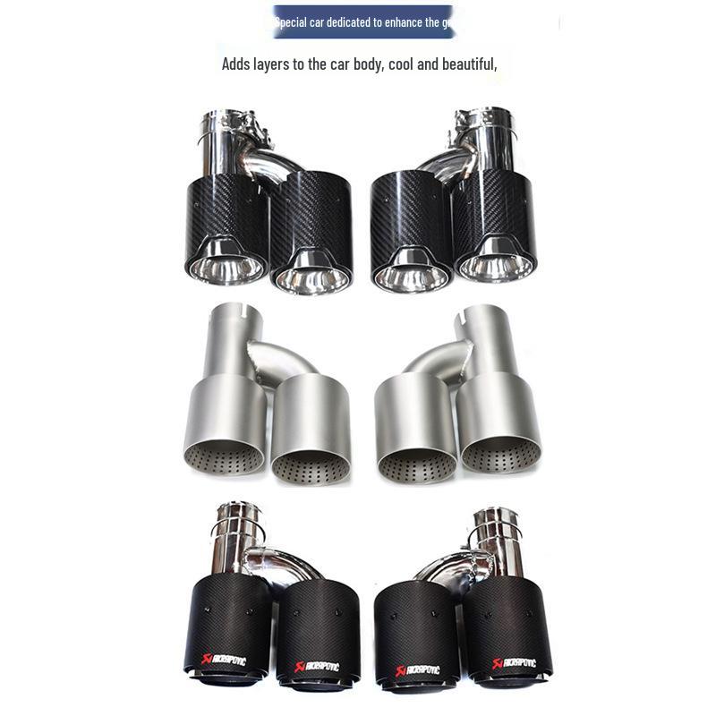 BMW 535li M5 Quad Outlet Carbon Fiber Exhaust Tailpipe (Stainless Steel, F10/F18)