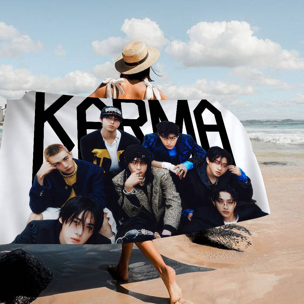 Kpop Star S-Stray Kids Anime Beach Swimming Towel Soft Absorbent Washcloth Children's Gifts For Kids Travel Camping Gym