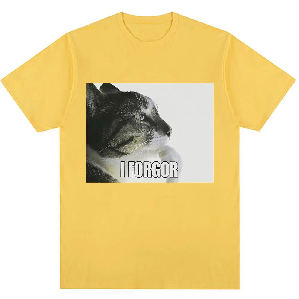 

I Forgor Funny Cat Meme Graphic T-shirt Women Trendy Humor Vintage T Shirts Casual T Shirt Streetwear Gifts Shirts for Women 4XL