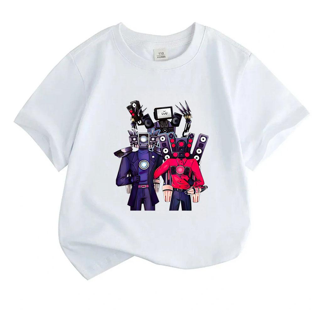 Kids Boys Girls 100% Cotton Crew Neck Short Sleeve T-Shirt, Cool Game Character Graphic Casual Soft Breathable Tee Top for Children Daily Outdoor Wear