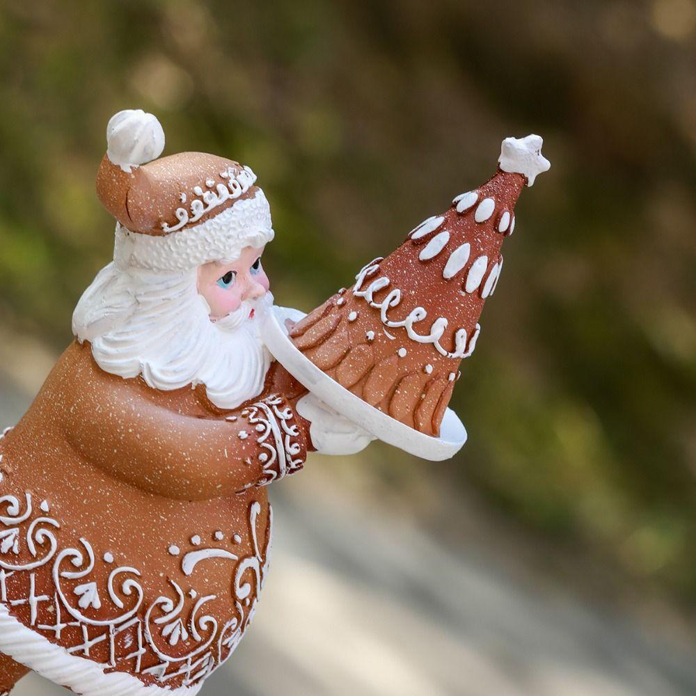 Fashion Cute Santa Claus Ornaments Cartoon Exquisite Resin Santa Claus Statues Unique Christmas Ornament Garden