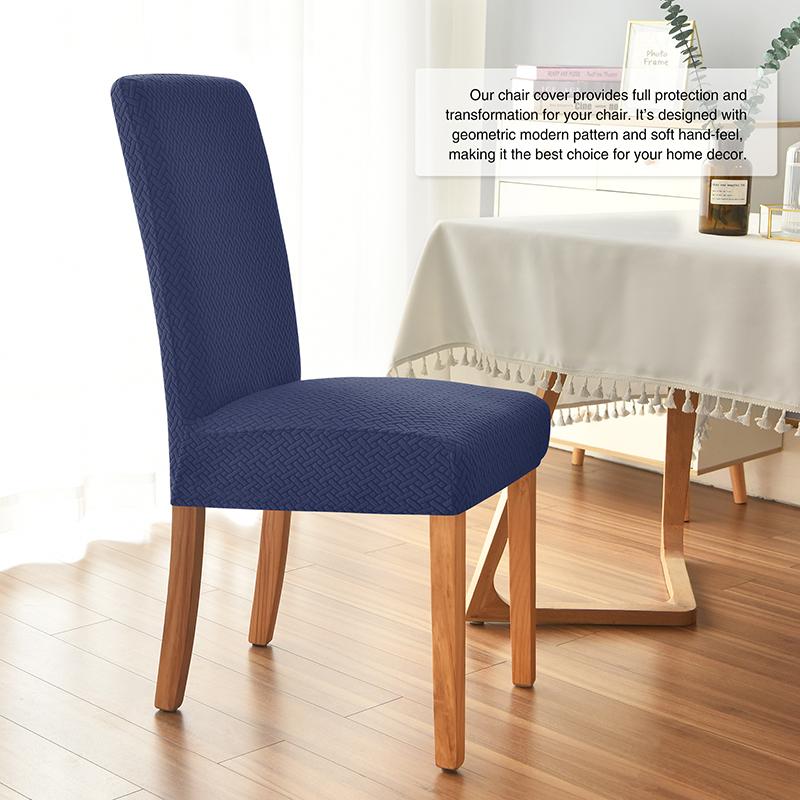 Twill Jacquard Dining Chair Cover, Elastic Seat Slipcover Soft Seat Covers, Dustproof, Suitable for Living Room, Home Decor