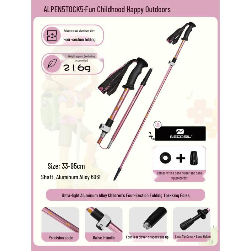 Детские ультралегкие телескопические алюминиевые складные треккинговые палки для хайкинга и альпинизма