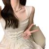 2024 Summer White Moonlight Slimming Sling Dress: Sweet & Gentle Style for Women