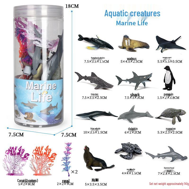 Polar Wildlife Animal Model Toy Set: Polar Bear & Penguin