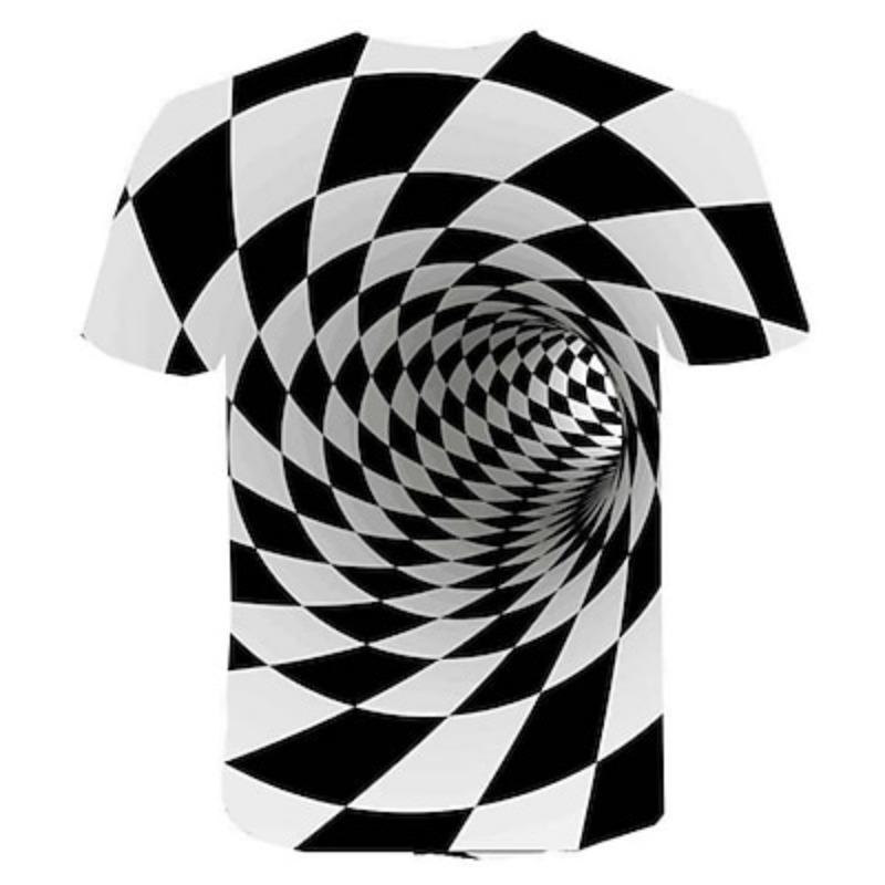 Men's Graphic Geometric 3D Shirt T Shirt Short Sleeve T shirt Round Neck Shirt Causal A B C Summer Clothing Apparel Normal S M L XL XXL 3XL 4XL
