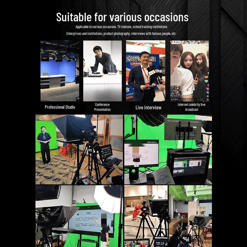 Jiashiying Broadcast-Grade 20-inch Dual-Screen Portable Teleprompter